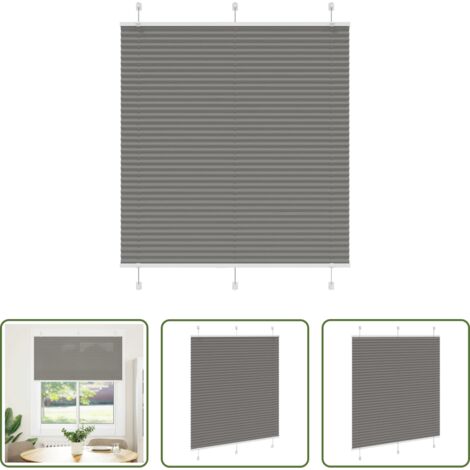 vidaXL Persiana de poliéster -  Estor Plisado Antracita 115x150 cm Tela Ancho 114,4cm Poliéster