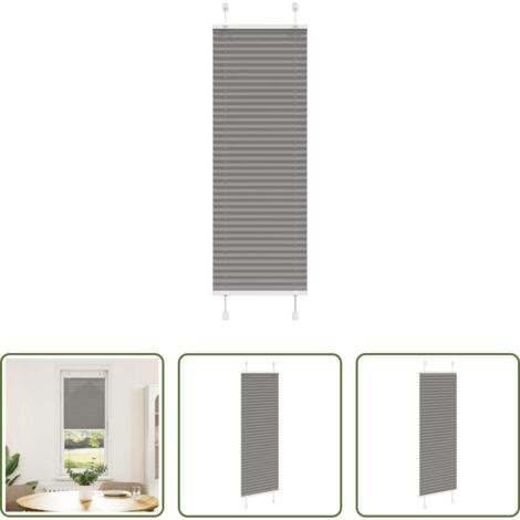 vidaXL Persiana de poliéster -  Estor Plisado Antracita 45x150 cm Tela Ancho 44,4 cm Poliéster