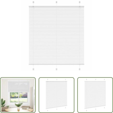 vidaXL Persiana de poliéster -  Estor Plisado blanco 115x150 cm Tela Ancho 114,4 cm Poliéster