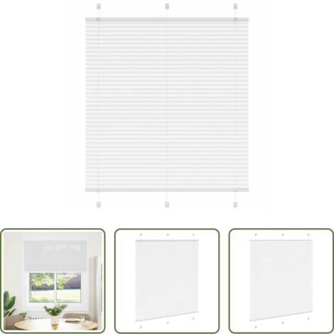 vidaXL Persiana de poliéster -  Estor Plisado blanco 120x100 cm Tela Ancho 119,4 cm Poliéster
