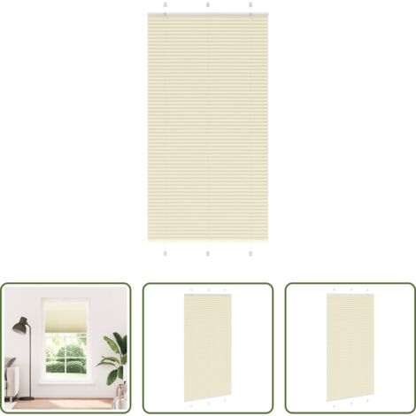 vidaXL Persiana de poliéster -  Estor Plisado crema 105x200 cm Tela Ancho 104,4 cm Poliéster