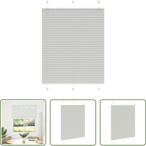 vidaXL Persiana de poliéster -  Estor Plisado gris claro 105x150 cm Tela Ancho 104,4 cm