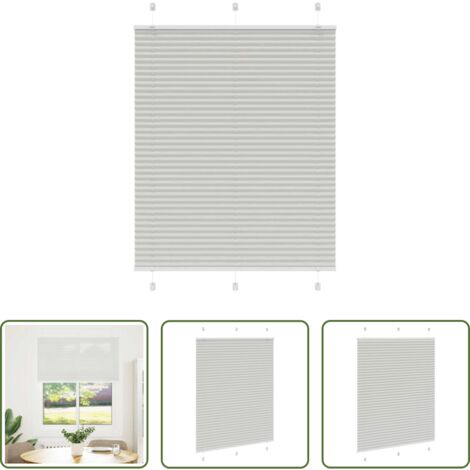 vidaXL Persiana de poliéster -  Estor Plisado gris claro 110x100 cm Tela Ancho 109,4 cm