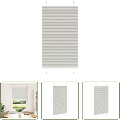 vidaXL Persiana de poliéster -  Estor Plisado gris claro 75x100 cm Tela Ancho 74,4 cm Poliéster