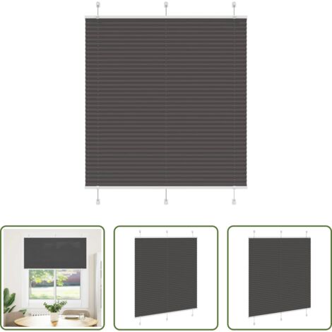 vidaXL Persiana de poliéster -  Estor Plisado negro 115x150 cm Tela Ancho 114,4 cm Poliéster