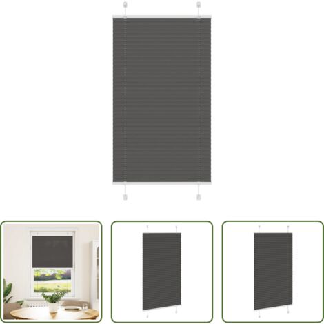 vidaXL Persiana de poliéster -  Estor Plisado negro 75x150 cm Tela Ancho 74,4 cm Poliéster