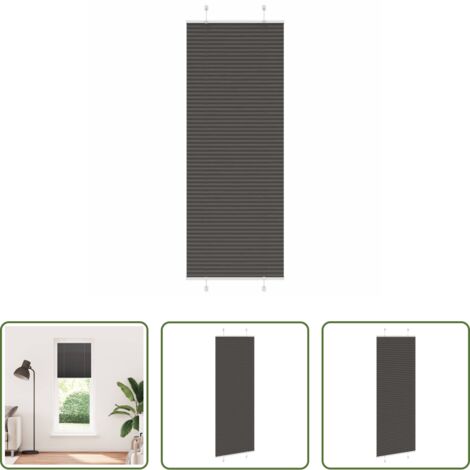 vidaXL Persiana de poliéster -  Estor Plisado negro 75x200 cm Tela Ancho 74,4 cm Poliéster