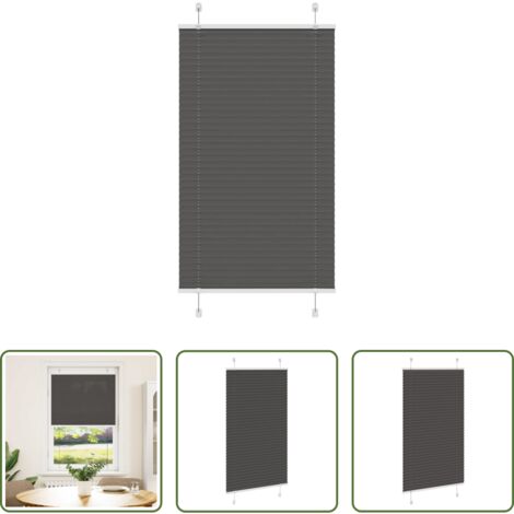 vidaXL Persiana de poliéster -  Estor Plisado negro 80x150 cm Tela Ancho 79,4 cm Poliéster