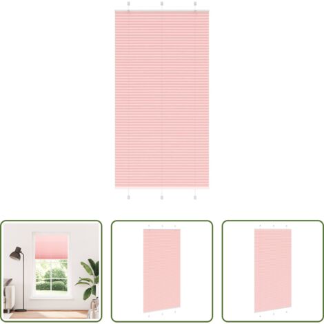 vidaXL Persiana de poliéster -  Estor Plisado rosa 110x200 cm Tela Ancho 109,4 cm Poliéster