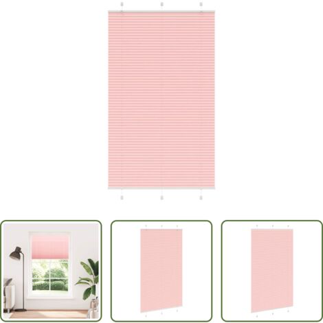 vidaXL Persiana de poliéster -  Estor Plisado rosa 115x200 cm Tela Ancho 114,4 cm Poliéster