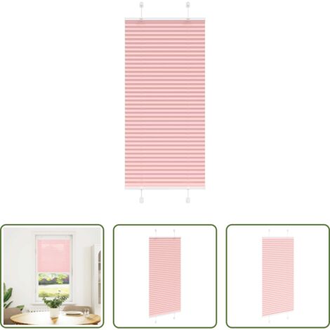 vidaXL Persiana de poliéster -  Estor Plisado rosa 55x100 cm Tela Ancho 54,4 cm Poliéster