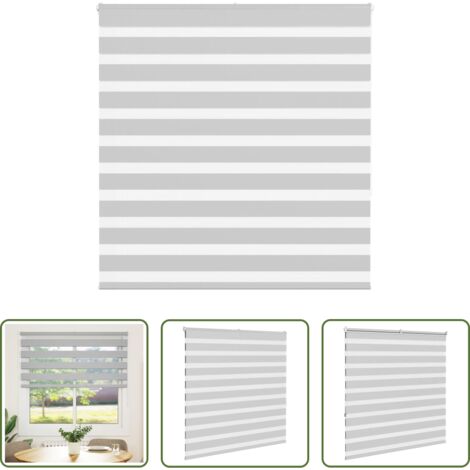 vidaXL Persiana de tela -  Estor cebra gris claro 145x150cm tejido ancho 140,9cm poliéster