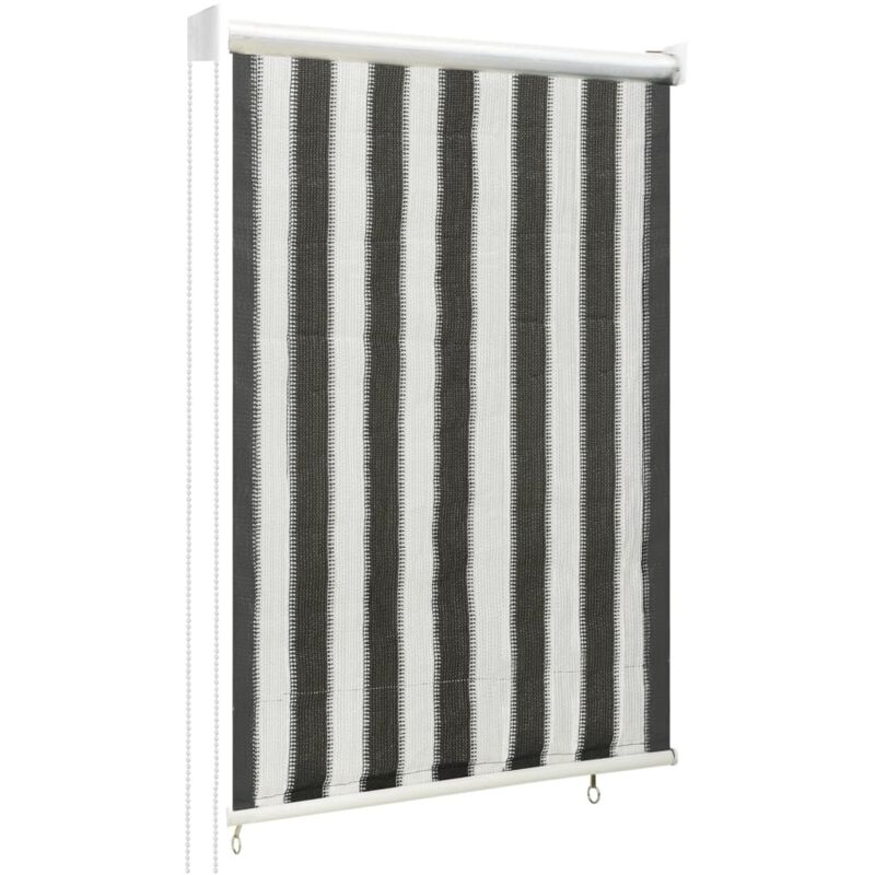 

vidaXL Persiana enrollable 60x140 cm a rayas gris antracita y blanca - Antracita
