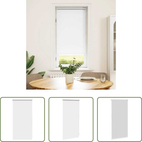 vidaXL Persiana para bloquear luz -  Estor enrollable opaco 44,4x100 cm, ancho de tela 40 cm, blanco
