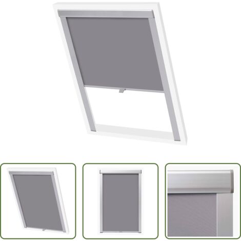 vidaXL Persiana para ventana - Persiana opaca enrollable gris U08/808