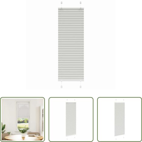 vidaXL Persiana plisada para dormitorio -  Estor Plisado gris claro 45x150 cm Tela Ancho 44,4 cm Poliéster