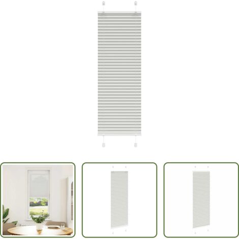 vidaXL Persiana plisada para dormitorio -  Estor Plisado gris claro 50x150 cm Tela Ancho 49,4 cm Poliéster