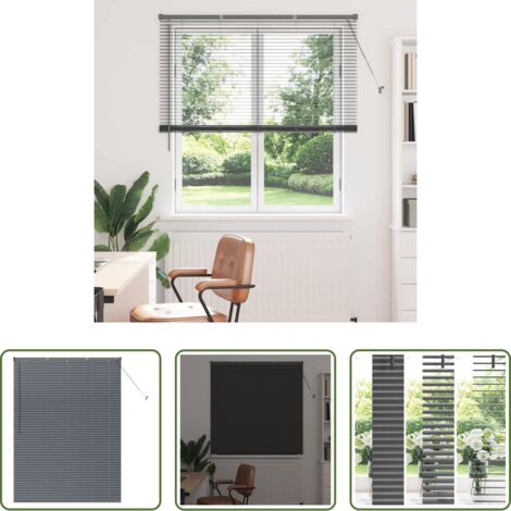 vidaXL Persianas de acero -  Persianas venecianas Manual Gris oscuro 175 x 125 cm Aluminio