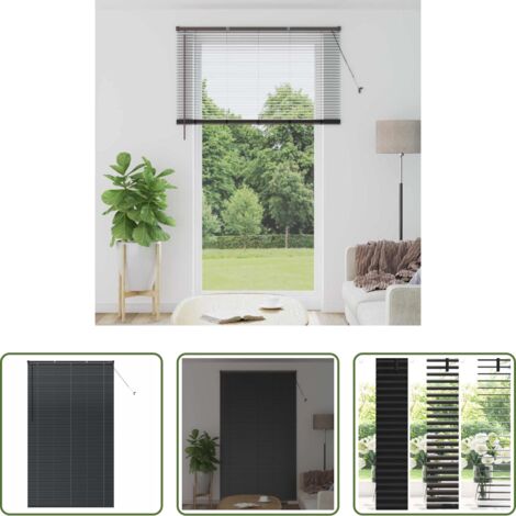 vidaXL Persianas manuales -  Persianas venecianas Manual Negro 220 x 130 cm Aluminio
