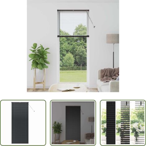 vidaXL Persianas negras -  Persianas venecianas Manual Negro 220 x 85 cm Aluminio