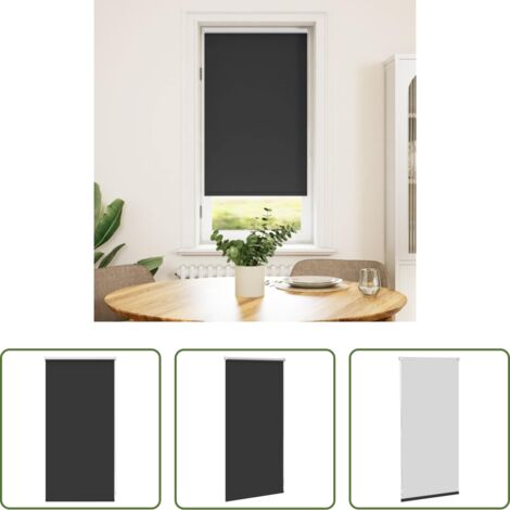 vidaXL Persianas para bloquear luz -  Estor enrollable opaco 44,4x100 cm, ancho de tela 40 cm, color negro