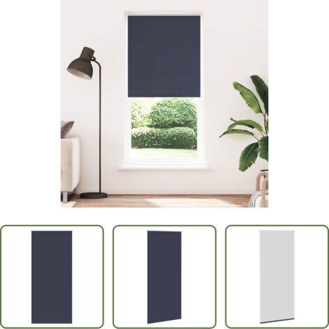 vidaXL Persianas para dormitorio -  Estor enrollable opaco 104,4x230 cm Tejido Ancho 100 cm Azul Marino
