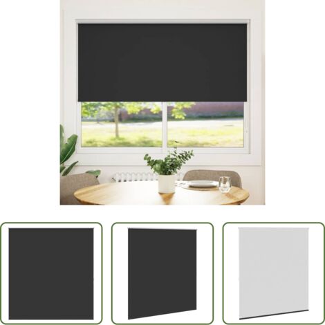 vidaXL Persianas para dormitorio -  Estor enrollable opaco 164,4x175 cm, tela, ancho 160 cm, negro