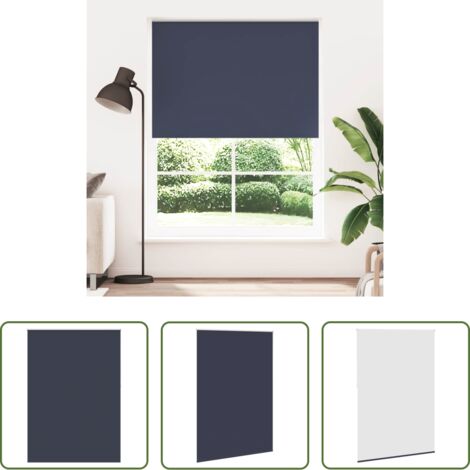 vidaXL Persianas para dormitorio -  Estor enrollable opaco 164,4x230 cm Tejido Ancho 160 cm Azul Marino
