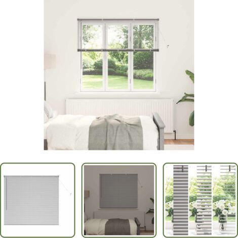 vidaXL Persianas plateadas -  Persianas venecianas Manual Plateado 130 x 140 cm Aluminio