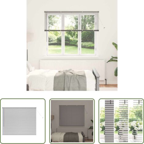vidaXL Persianas plateadas -  Persianas venecianas Manual Plateado 130 x 160 cm Aluminio