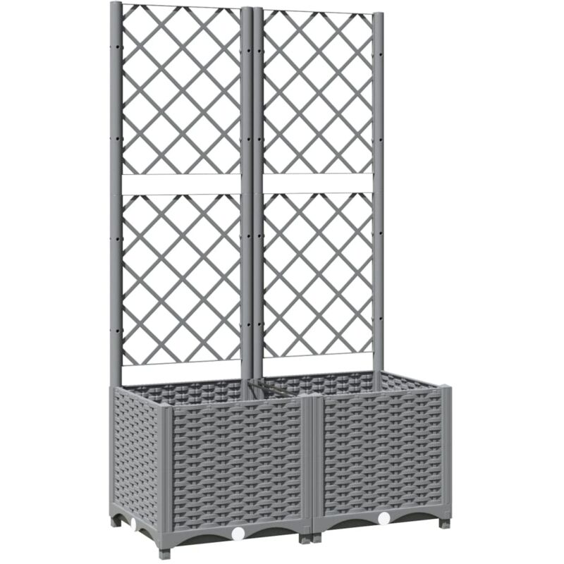 Pflanzkübel Mit Rankgitter Hellgrau 80x40x136 Cm Pp - Vidaxl