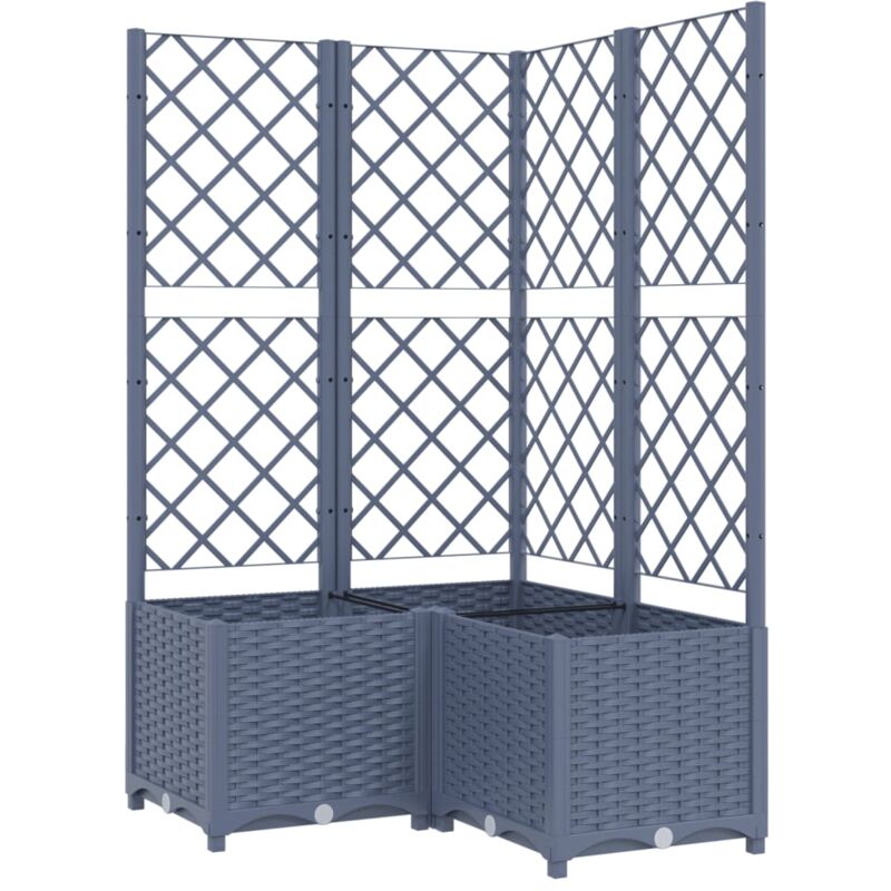 Pflanzkübel Mit Rankgitter Dunkelgrau 80x80x136 Cm Pp - Vidaxl