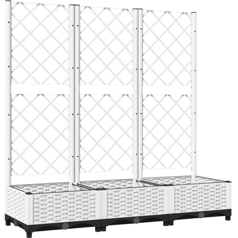 Pflanzkübel Mit Rankgitter Weiß 120x40x121, 5 Cm Pp Vidaxl
