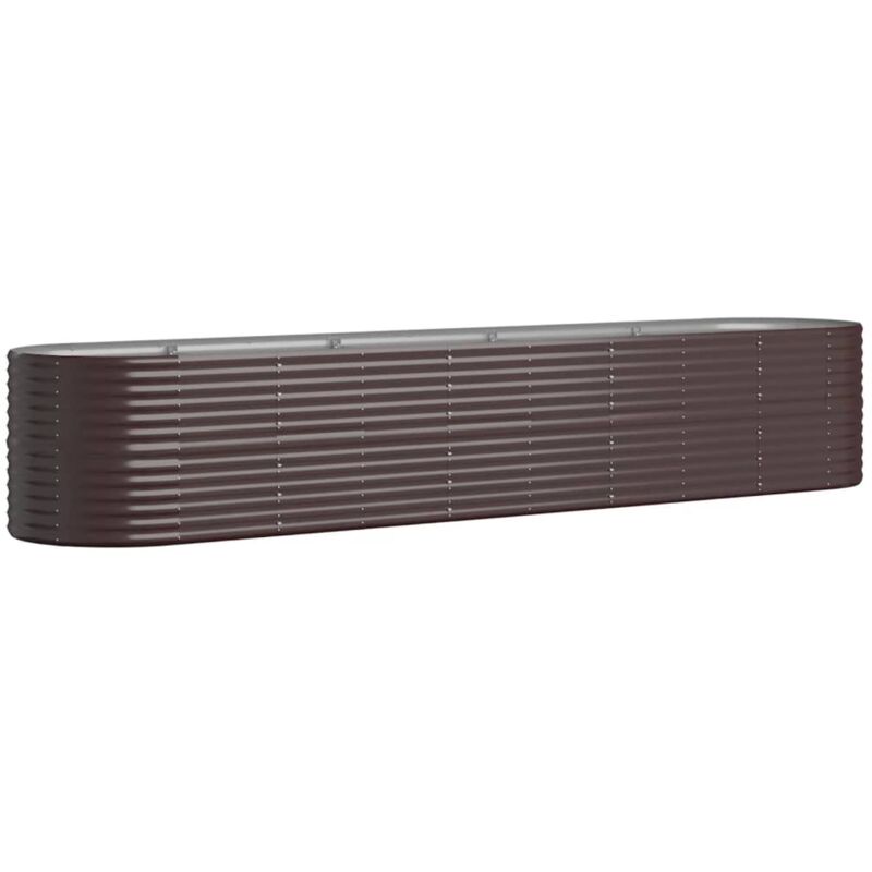 Hochbeet Pulverbeschichteter Stahl 368x80x68 Cm Braun - Vidaxl