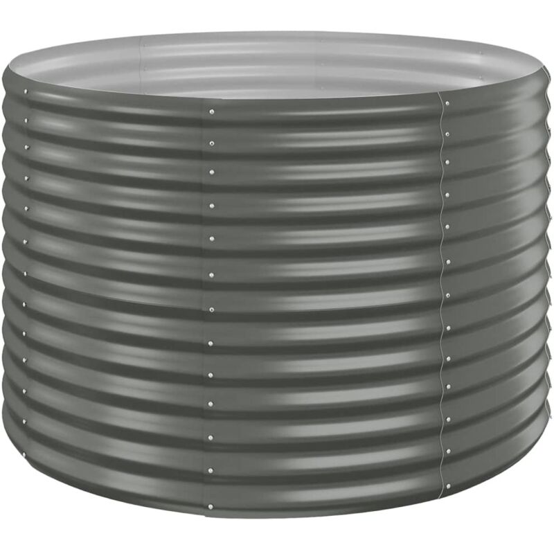 Hochbeet Pulverbeschichteter Stahl 100x100x68 Cm Grau Vidaxl