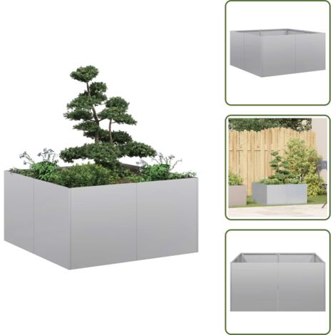 vidaXL Pflanzkübel 80x80x40 cm Verzinkter Stahl