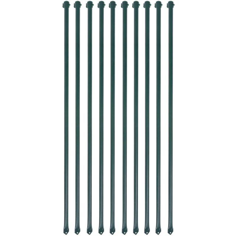 Pflanzstäbe 10 Stk. 1 M Metall Grün Vidaxl