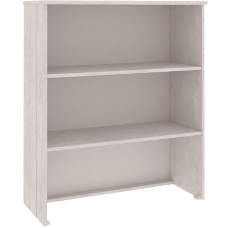 vidaXL Piano Credenza HAMAR Bianco 85x35x100 cm Legno Massello di Pino