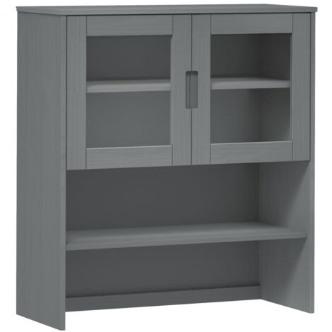 vidaXL Piano Credenza MOLDE Grigio 90x35x100 cm Legno Massello di Pino