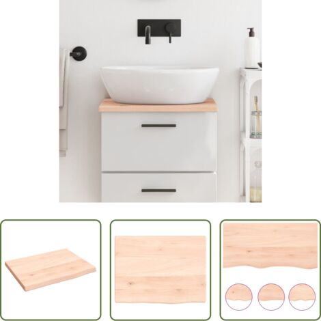 vidaXL Piano da bagno rovere -  Piano Bagno 40x30x2 cm in Legno Massello Non Trattato