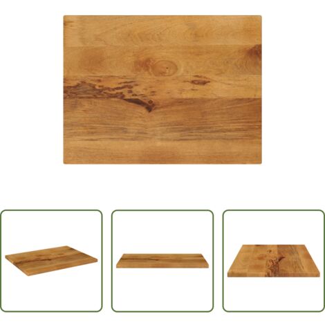 vidaXL Piano in legno mango -  Piano per Tavolo 80x60x3,8 cm Rettangolare Legno Massello Mango