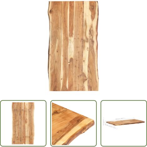 vidaXL Piano in legno massello -  Piano del Tavolo in Legno Massello di Acacia 118x(50-60)x3,8 cm