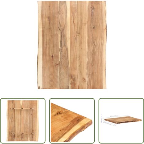 vidaXL Piano in legno massello -  Piano del Tavolo in Legno Massello di Acacia 80x(50-60)x3,8 cm
