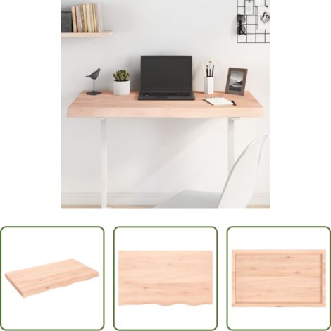 vidaXL Piano in rovere massello -  Piano per Tavolo 100x60x(2-6)cm in Rovere Massello Non Trattato
