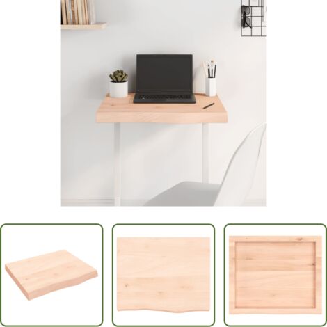 vidaXL Piano in rovere massello -  Piano per Tavolo 60x50x(2-6) cm in Rovere Massello Non Trattato