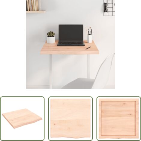 vidaXL Piano in rovere massello -  Piano per Tavolo 60x60x(2-4) cm in Rovere Massello Non Trattato