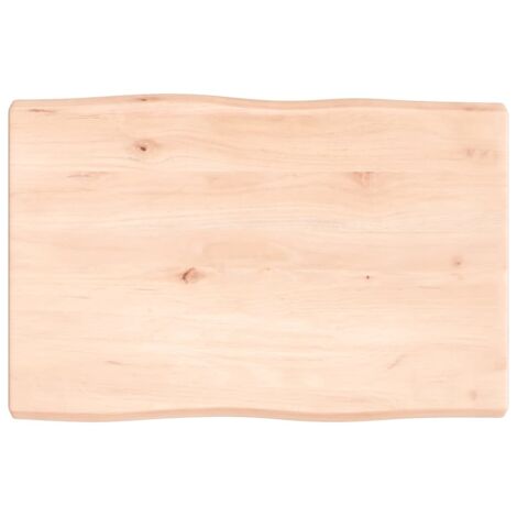 vidaXL Piano per Tavolo 60x40x(2-4) cm Rovere Non Trattato Bordi Vivi
