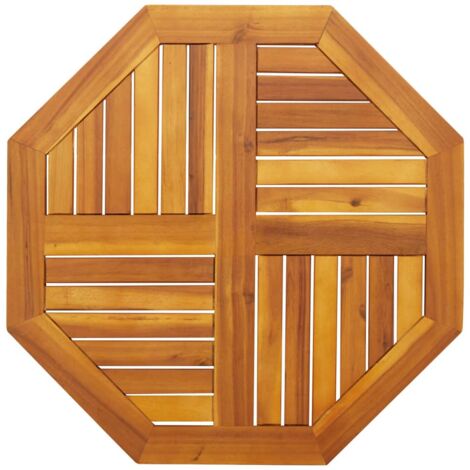 vidaXL Piano per Tavolo 70x70x2 cm Ottagonale Legno Massello di Acacia