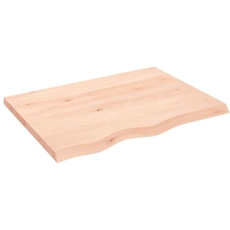 vidaXL Piano per Tavolo 80x60x(2-4) cm in Rovere Massello Non Trattato