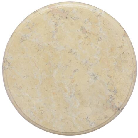 vidaXL Piano per Tavolo Crema Ø40x2,5 cm in Marmo